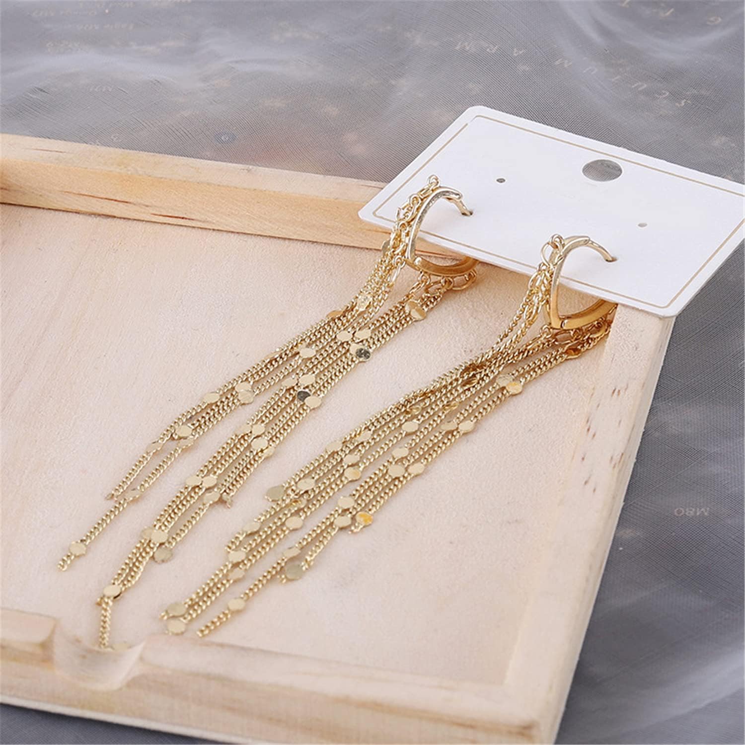 ANDPAI Chic Charm 14k Gold Silver Plated Big Chandelier Tassel Long Chain Geometry Huggie Hoop Dangle Drop Earrings for Women Statement Jewelry Gifts - Image 9