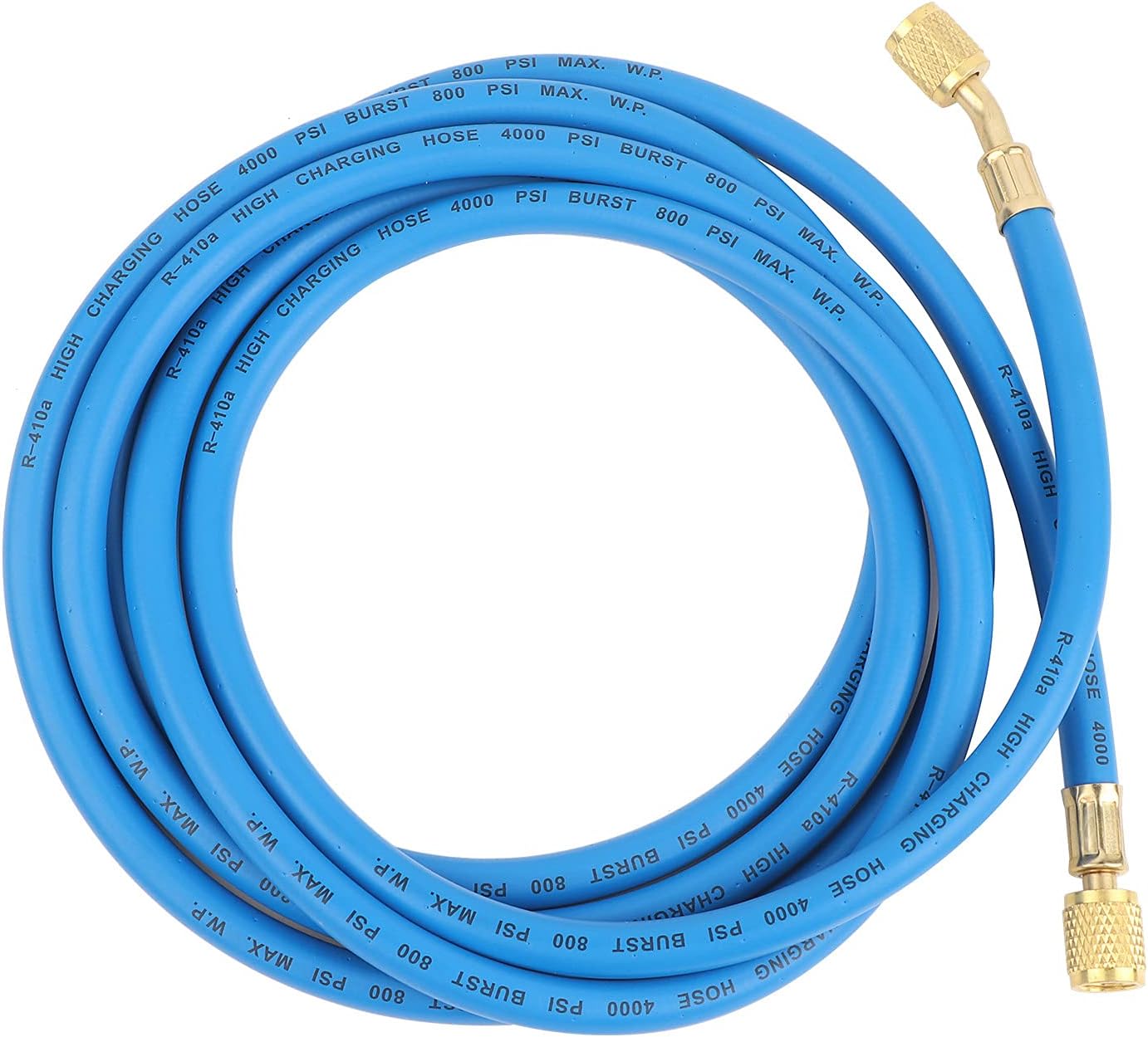 Refrigerant Charging Hose for Air Conditioners, Copper Joints with High Pressure Resistance, Durable Rubber Hose for Fluoride Adding to Refrigeration Equipment (Double-English 3 meters, single)