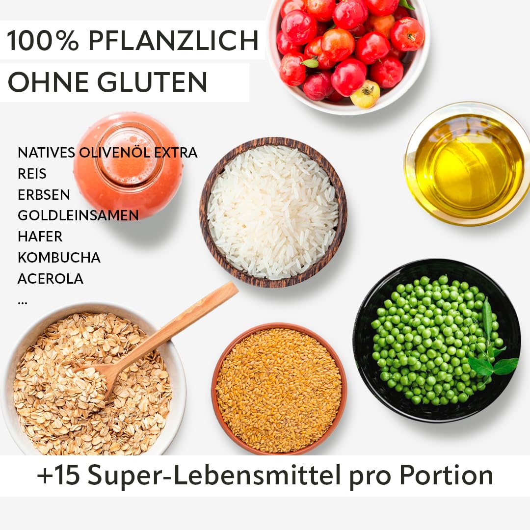 YUIT - Trinkmahlzeit in Pulverform mit 31 Vitaminen und Mineralien + Probiotika -Eiweißshake mit 35 g Eiweiß - Natürliche und echte Lebensmittel - Sättigender Mahlzeitenersatz (1kg-Schokolade+SHAKER)