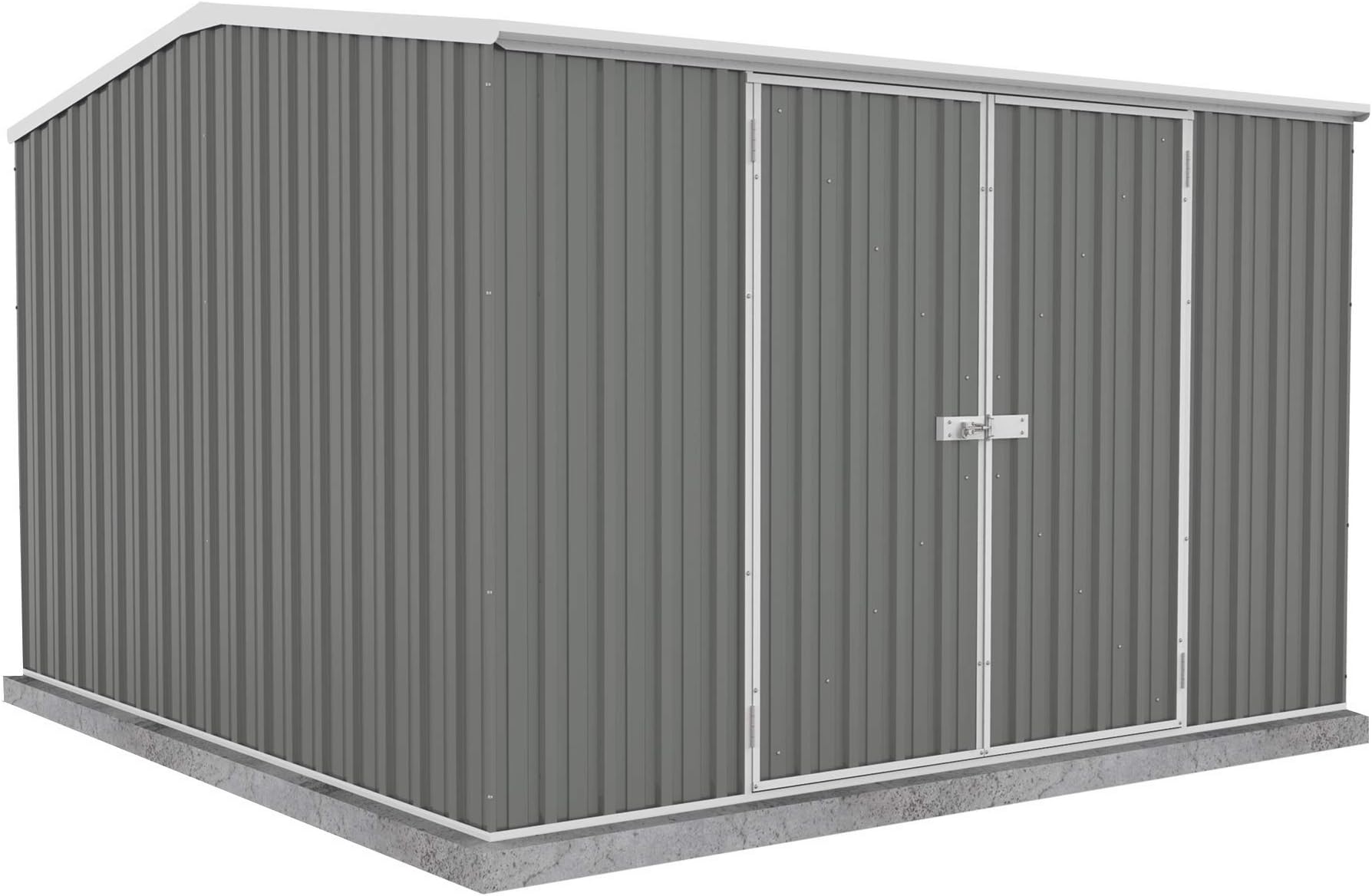 Premier Storage Sheds, 10'x10' Metal Garage, DIY Backyard Shed, Utility Tool Storage, Weather & Wind Resistant Aluminum Panels & Steel Frame, Maintenance-Free, 12 Year Warranty, Woodland Gray
