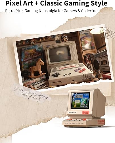 Miniatura 4 de Divoom MiniToo - Altavoz Bluetooth retro con pantalla de píxeles, reloj y alarma controlados por aplicaciones, ruido blanco, altavoz de escritorio