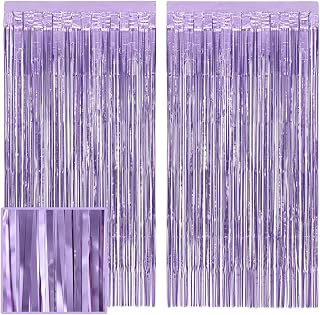 Fringe Foil Curtain purple set