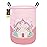 HUNRUNG Laundry Hamper,Large Canvas Fabric Lightweight Storage Basket Toy Organizer Dirty Clothes Collapsible Waterproof for College Dorms(Pink Castle)