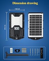 Vista 6 de Solar Street Light Outdoor, 20000LM 6500K Waterproof Motion Sensor LED Solar Powered Flood Light with Remote Control,Dusk to Dawn Commercial Area