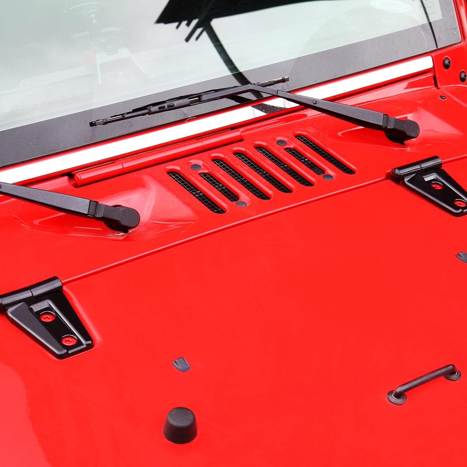 10PCS Car Engine Hood Hinge & Door Hinge Cover Trim for Jeep Wrangler JK Unlimited 4-Door 2007-2018 (Black)