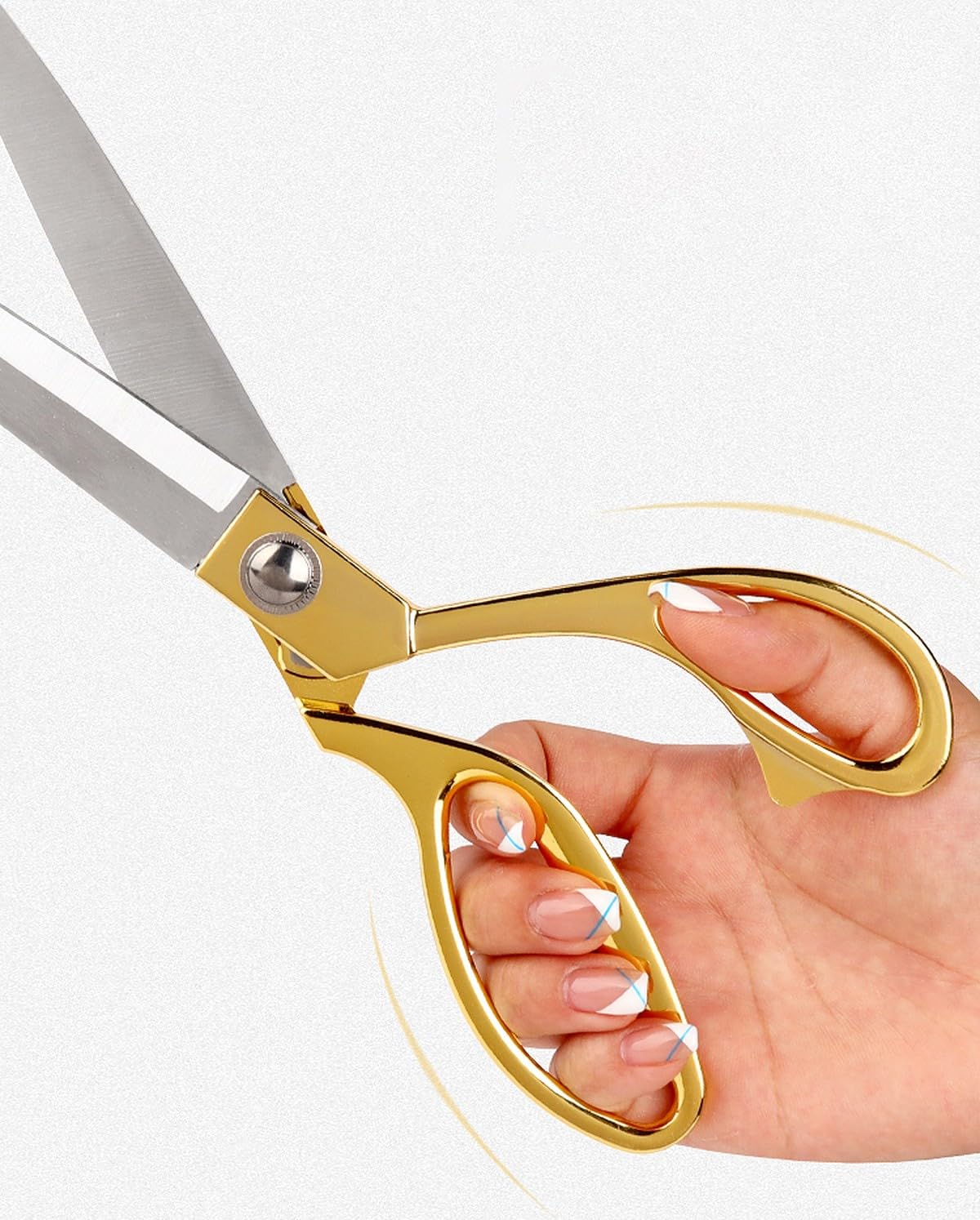 Wolpin Cloth Scissors Tailor Scissor for Cloth Cutting, Gold Multipurpose Stainless Steel Fabric Cutting Tool, 10.5 Inch Long 2