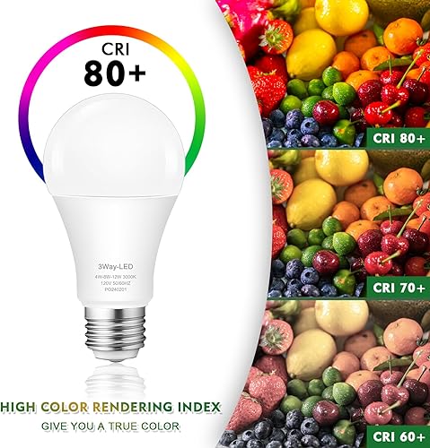 Miniatura 5 de Bombillas de 3 vías 30 70 100 blanco cálido, A19 3000K, 4812 W ahorro de energía 400 800 1200 lúmenes, bombillas LED de base E26 perfectas para