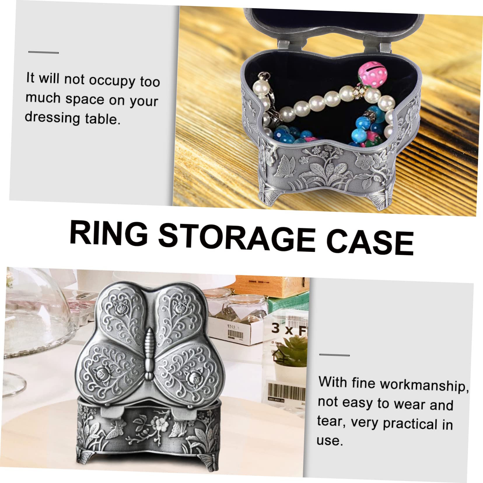 ULTECHNOVO 2stücke Retro Schmuckkästchen Für Ringe Ohrringe Und Halsketten Elegante Aufbewahrungslösung Aus Hochwertigem Für An Besonderen Anlässen