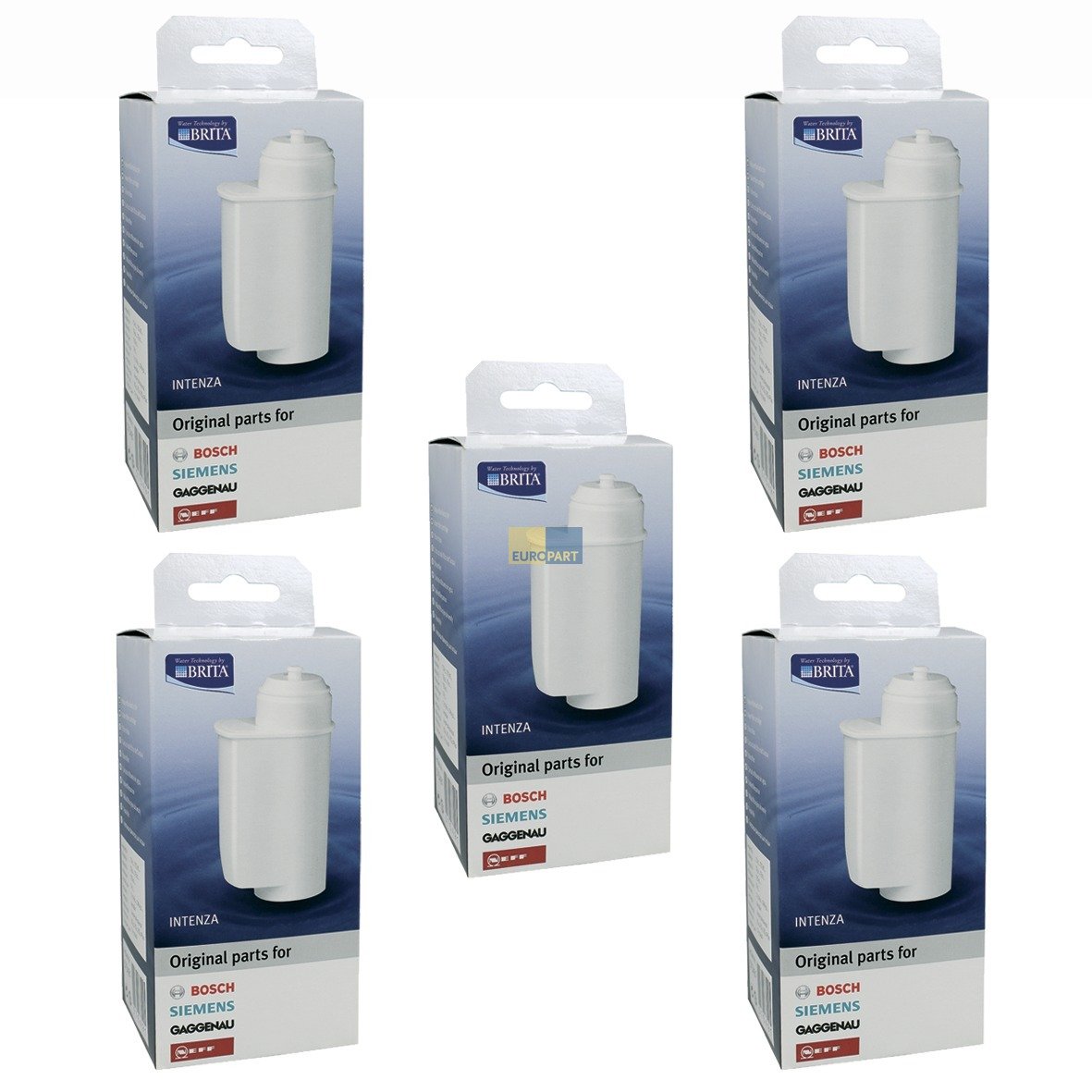 Bosch Siemens 575491 00575491 SET ORIGINAL 5x TCZ7003 TZ70003 Wasserfilter Brita Intenza Steckanschluss z.T. EQ.5 EQ.6 EQ.7 EQ.8 Kaffeeautomat Kaffeevollautomat Kaffeemaschine auch Gaggenau Neff