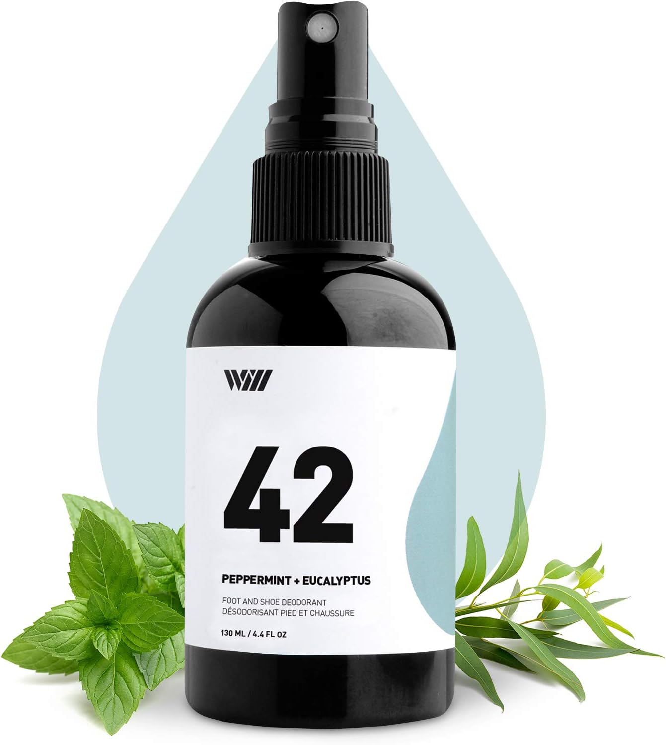 Way of Will 42 Foot and Shoe Spray - Natural Feet Deodorizer - Made With Peppermint, Eucalyptus, Thyme Essential Oils & 100% Natural Coffee Extract - Odor Eliminator Mist
