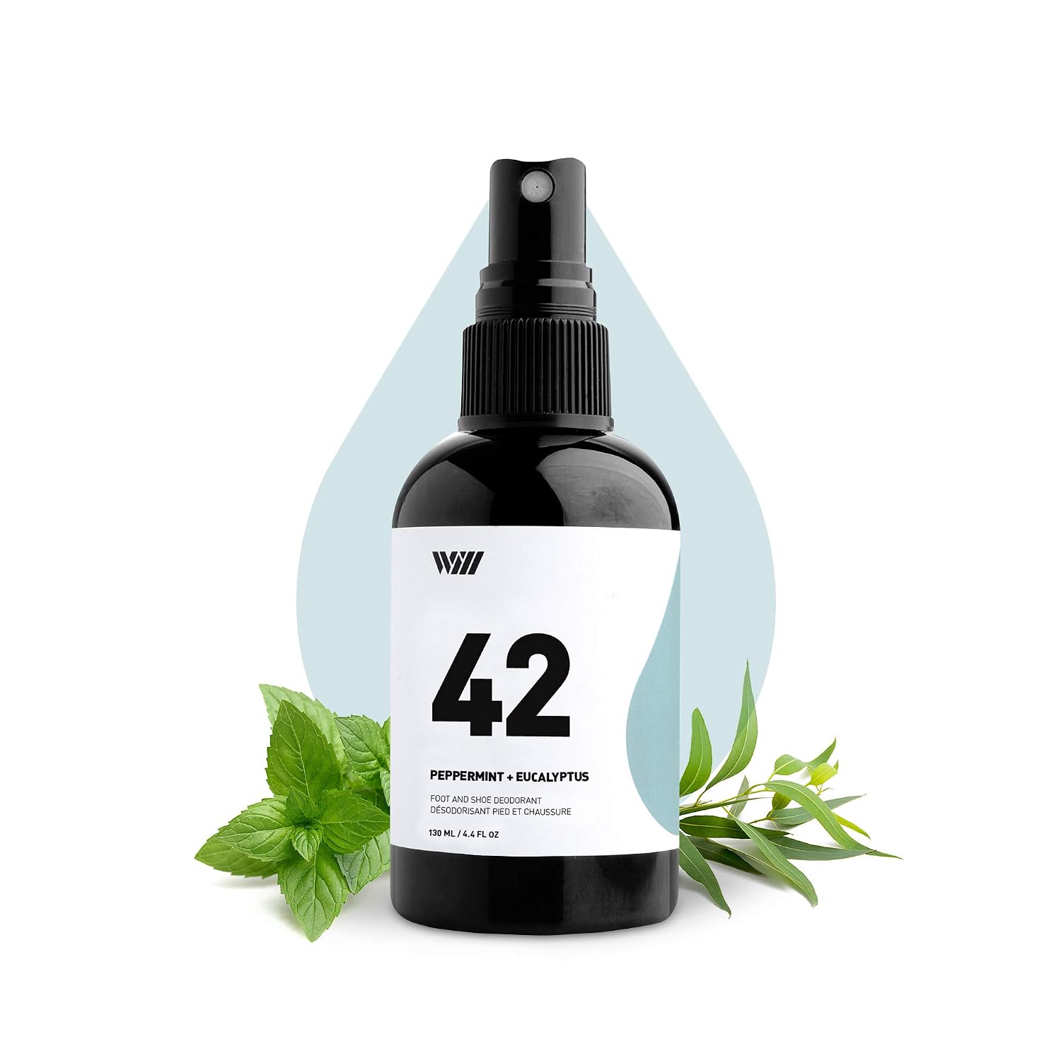 Way of Will 42 Foot and Shoe Spray - Natural Feet Deodorizer - Made With Peppermint, Eucalyptus, Thyme Essential Oils & 100% Natural Coffee Extract - Odor Eliminator Mist