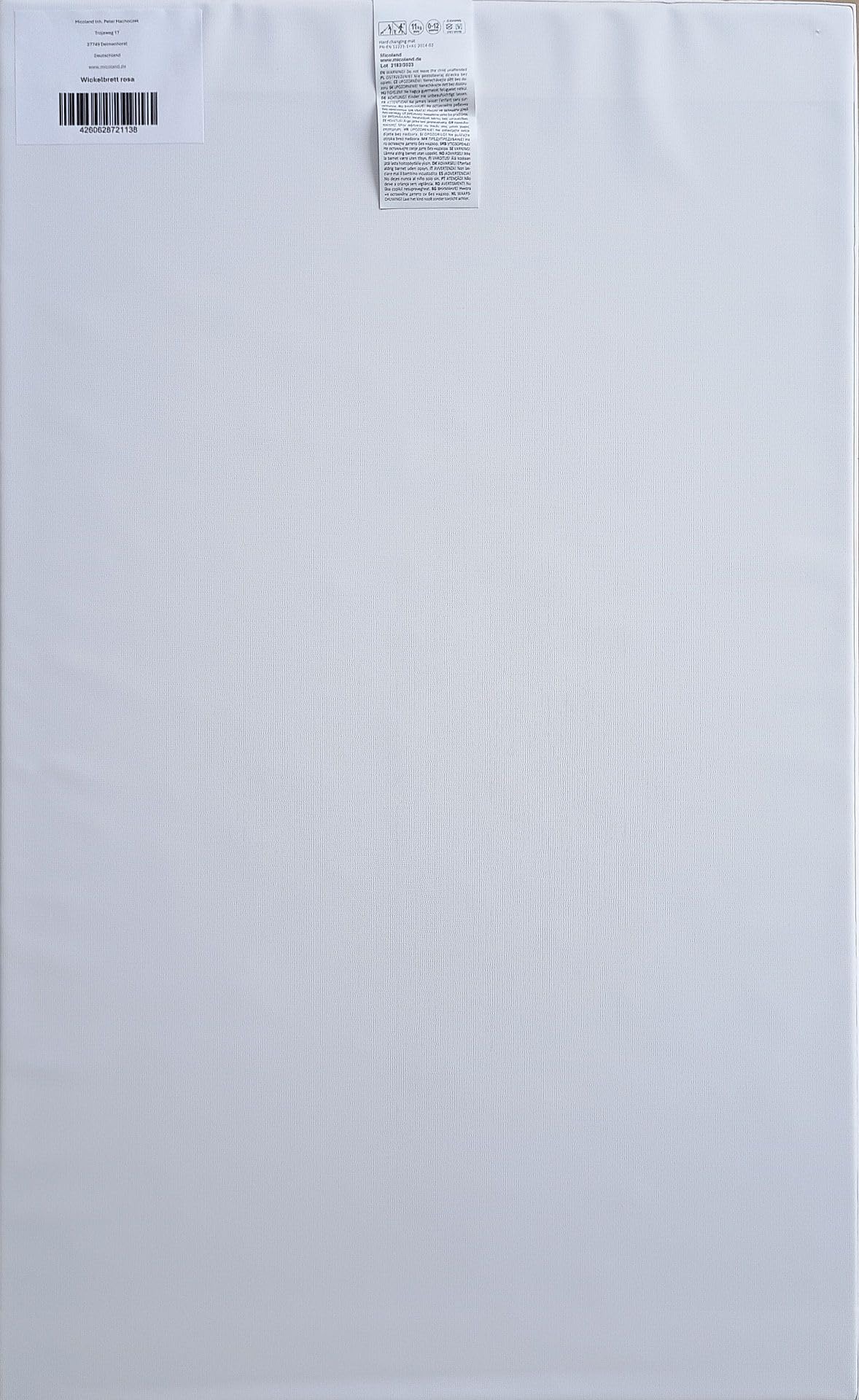 Wickeltisch Wickelbrett Wickelplatte Wickeltischauflage 80x50 cm Phthalatfrei rosa