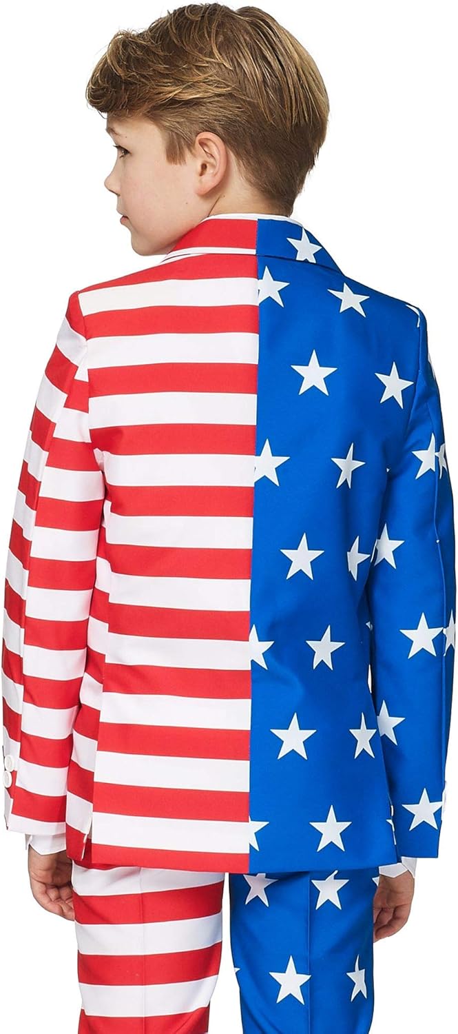 Suitmeister Boys Suit - Flag Summer Gamer Print Outfit Slim Fit