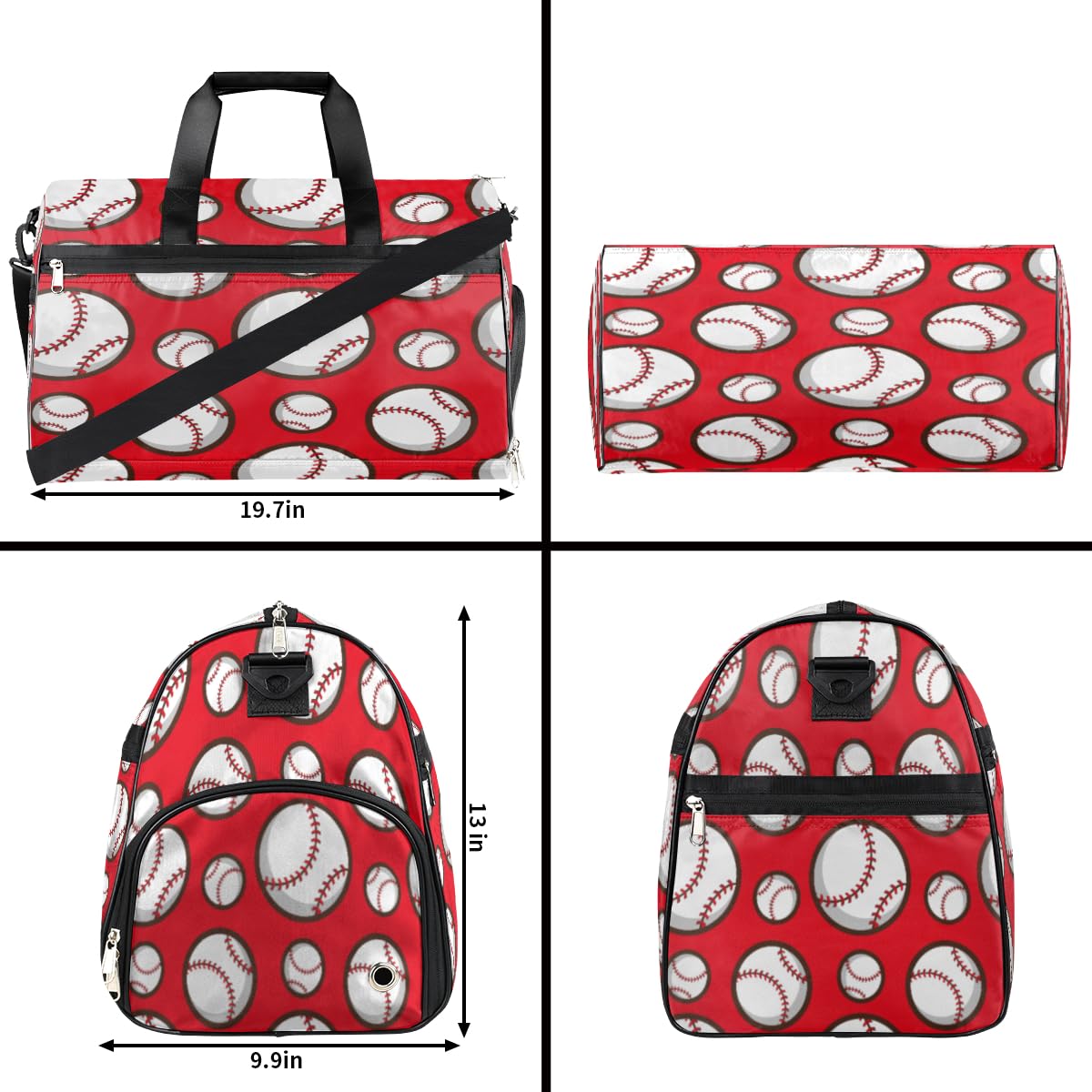 Personalisierte Sporttasche für Jungen und Männer, benutzerdefinierte Sport-Reisetasche mit Schuhfach, maßgeschneiderte Mädchen-Tanztasche, Wochenend-Übernachtungstasche für Frauen und Kinder, roter
