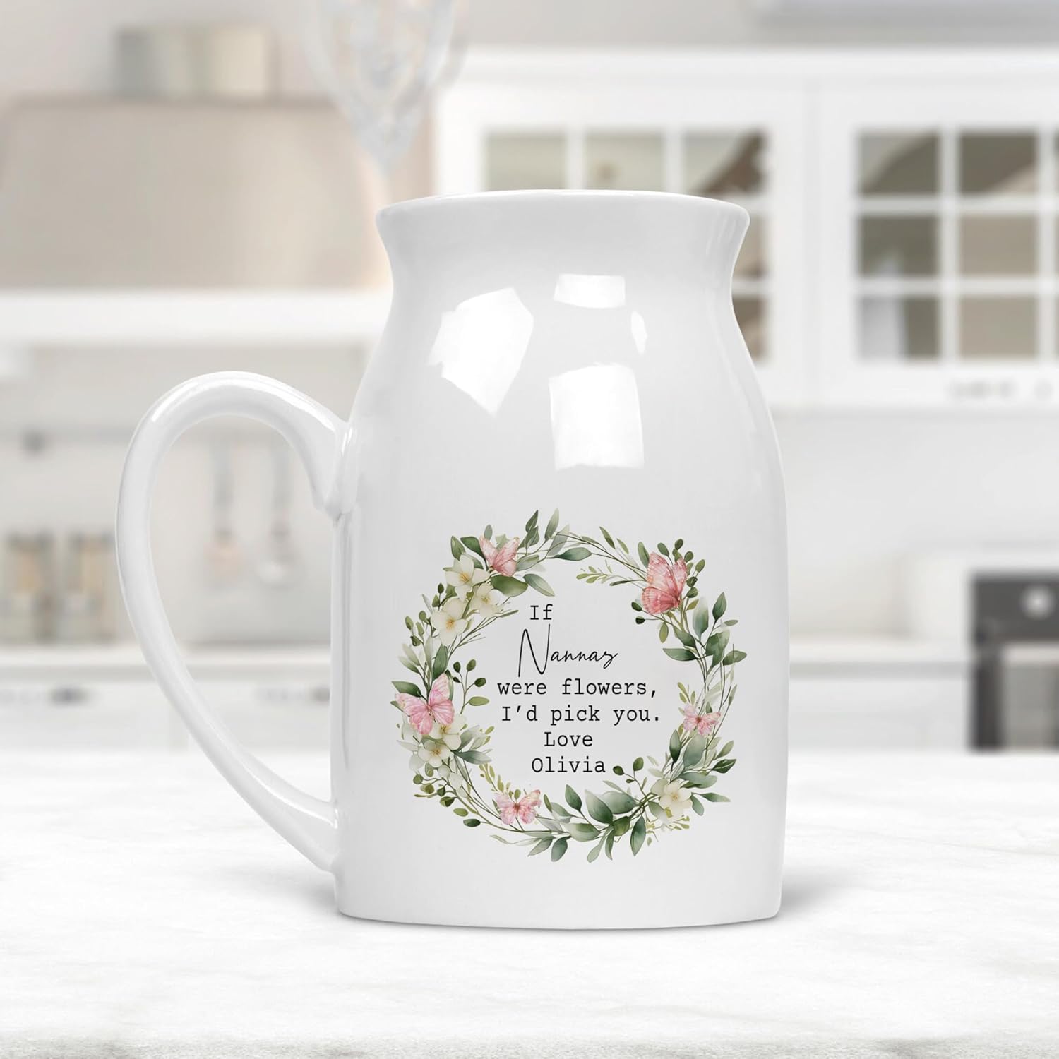 Custom Grandma Flower Vase - Personalised If Nanas were Flowers I'd We'd Pick You, Nanny Gifts, Grandma Gift, Wildflower Floral Vase, Grandmother Gift Nanna, Gift for Mother's Day