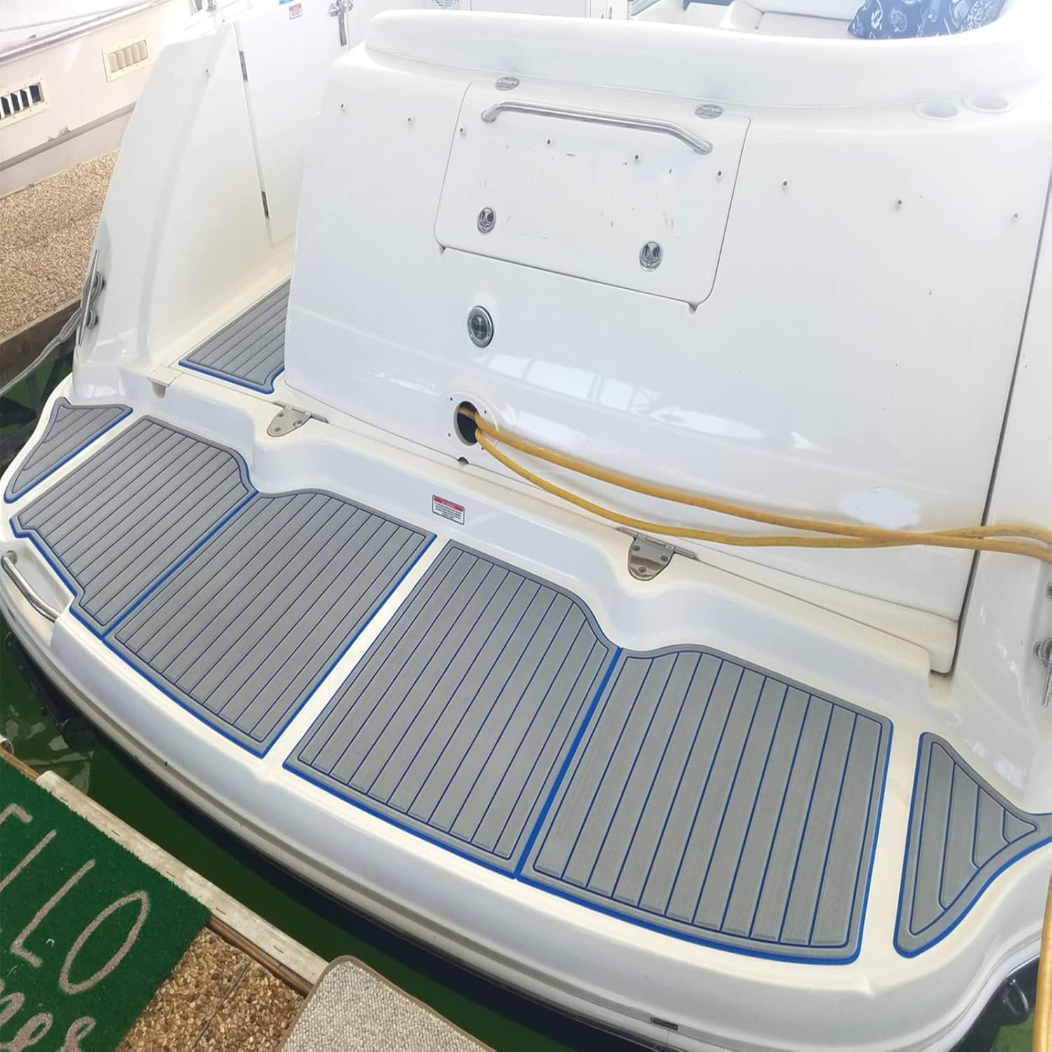 Boat Flooring EVA Foam, Self-Adhesive Marine Carpeting Mat, Non-Slip Teak Decking Sheet for Kayak Yacht Motorboat Water Ski Fishing Boat RV Flooring Surfboard,240X60CM