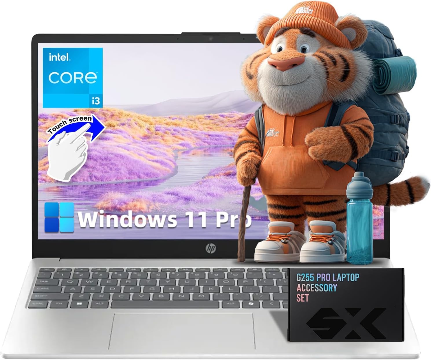 HP 15.6" Touchscreen Laptop for Business & Student, Intel 13th core i3 1315U(Up to 4.5GHz), 250 Nits Display, Windows 11 Pro & Copilot AI, Wi-Fi 6 & BT 5.3, Fast Charge