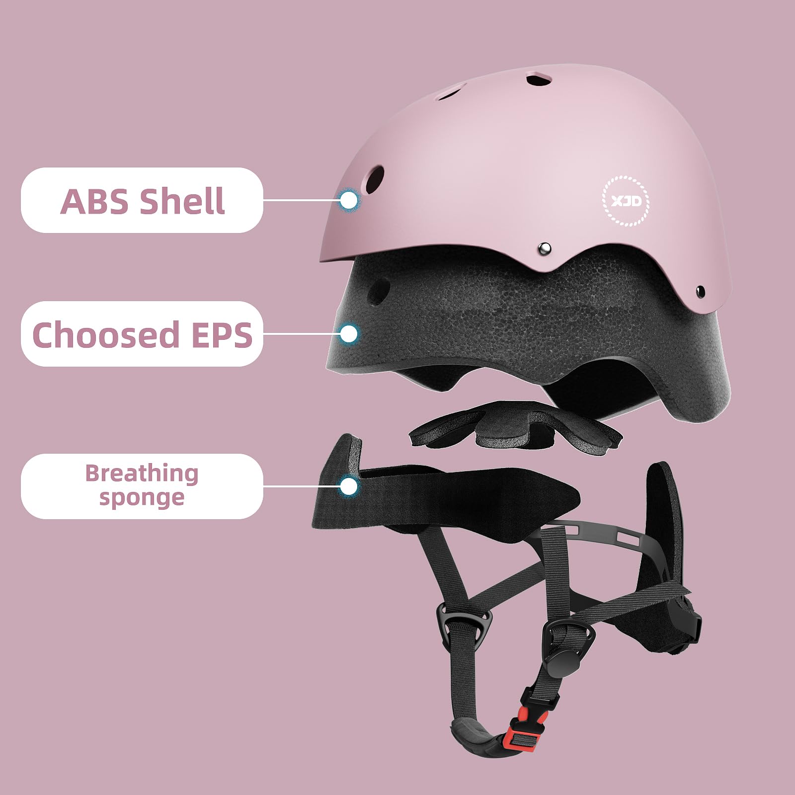 XJD Fahrradhelm für Kinder, Verstellbare Kinderhelm Skaterhelm Kinder Helm für Fahrrad Skateboard Scooter Roller Kinderfahrradhelm für 3-13 Alt Mädchen und Jungen