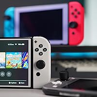 Vista 7 de eXtremeRate 4 pares de fundas negras de silicona antideslizante de longitud extendida para Nintendo Switch y Switch OLED Joy-con Controller, tapas