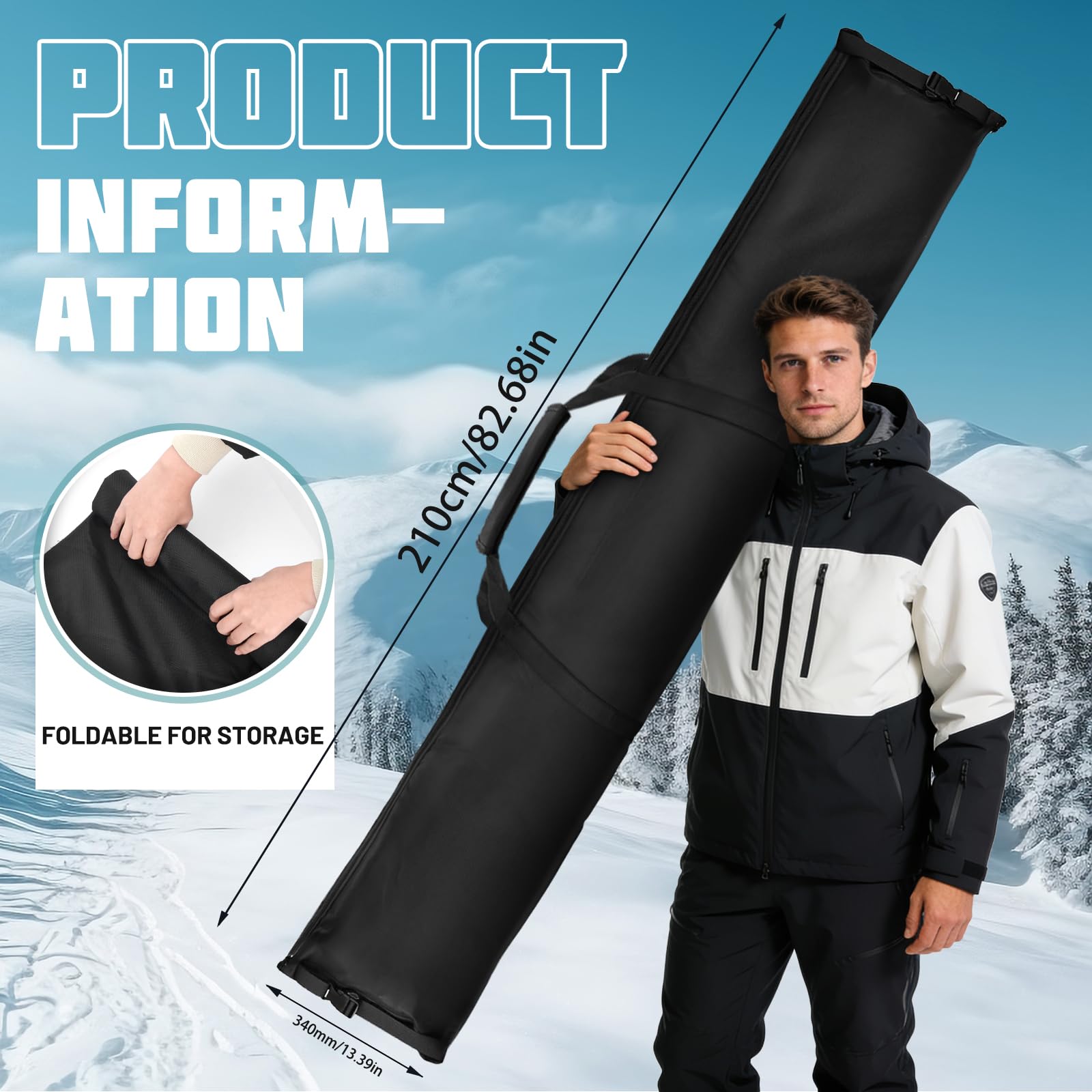 Sac de Ski Robuste avec poignées de Transport