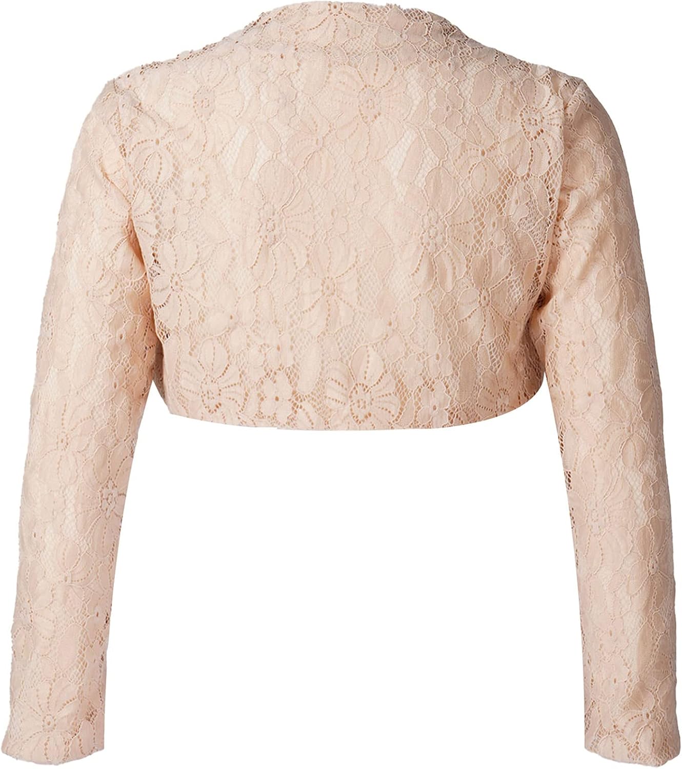 Jelory Flower Girls' Long Sleeve Cardigan Lace Floral Bolero Shrug Cropped Wedding Dress Cover Up