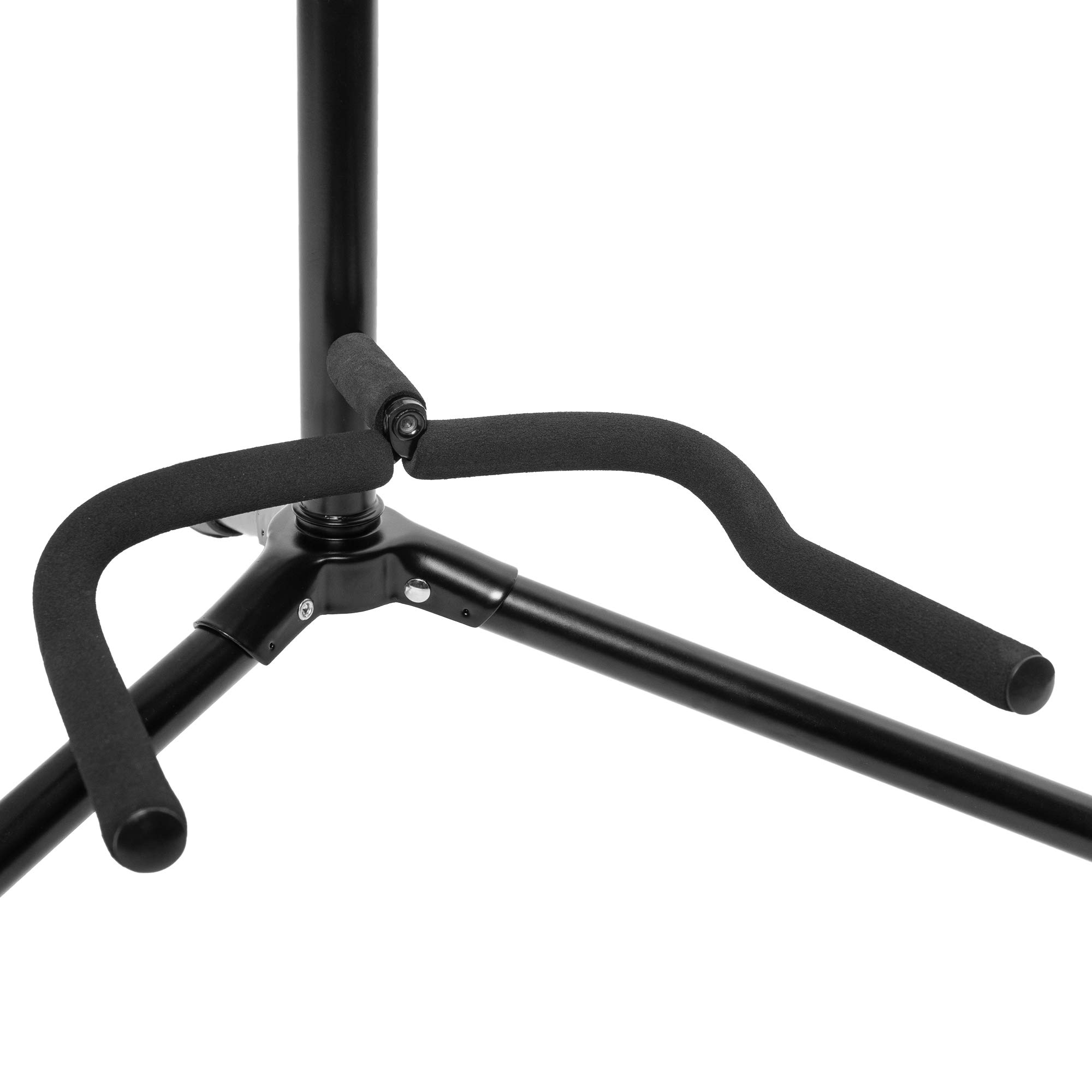 CASCHA Support de guitare avec trépied, adapté pour concert, western, basse et guitare électrique, réglable en hauteur, noir