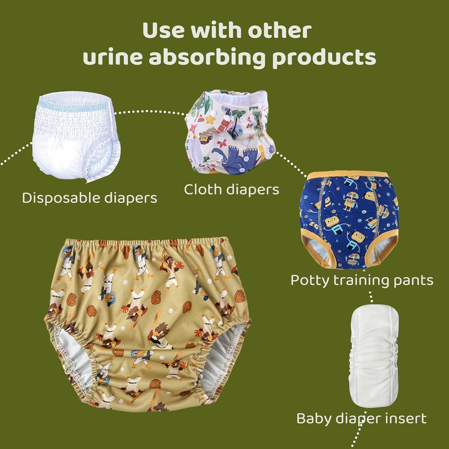 6 Packs Rubber Pants for Toddlers Rubber Training Pants for Toddlers Good Elastic Waterproof Diaper Cover Boy 4t - Image 5