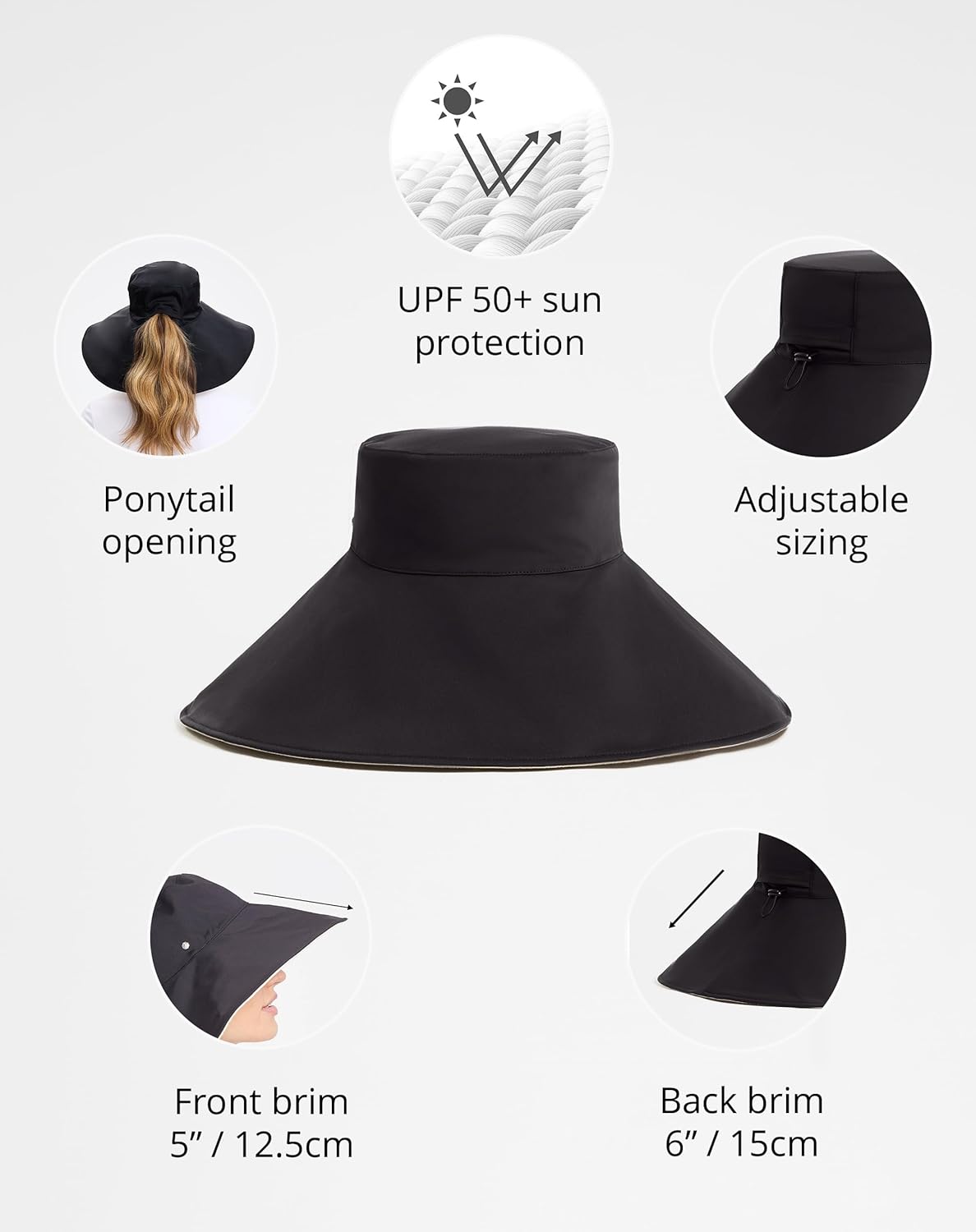 Solbari Ultra Wide Brim Sun Hat UPF 50+ Packable UV Sun Protection Hats with Full Coverage Brim - Image 3