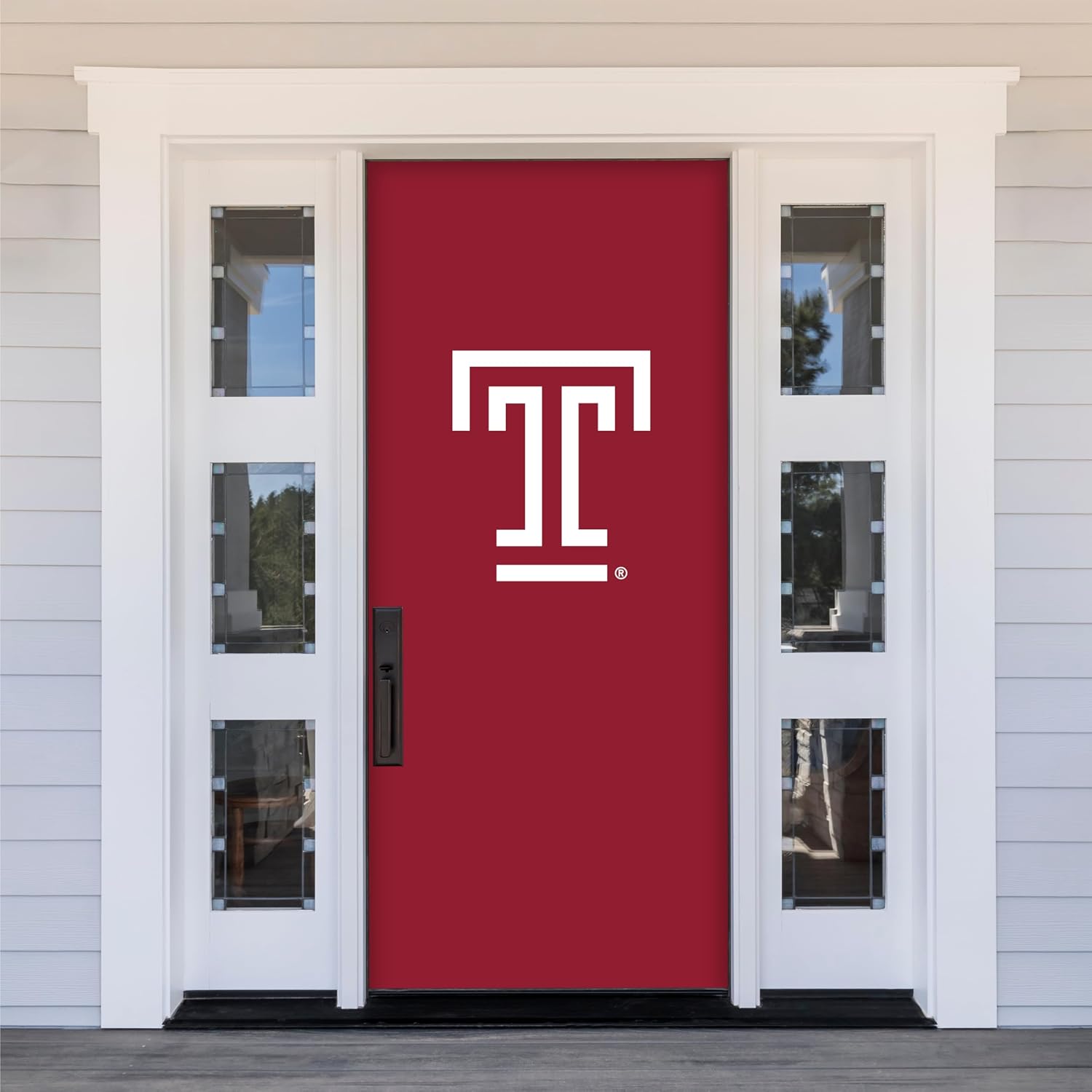 Temple Owls College Sports Printed Front Door Banner - NCAA Licensed - Durable Vinyl - School Banner (Red, Black, White) (36" x 80")