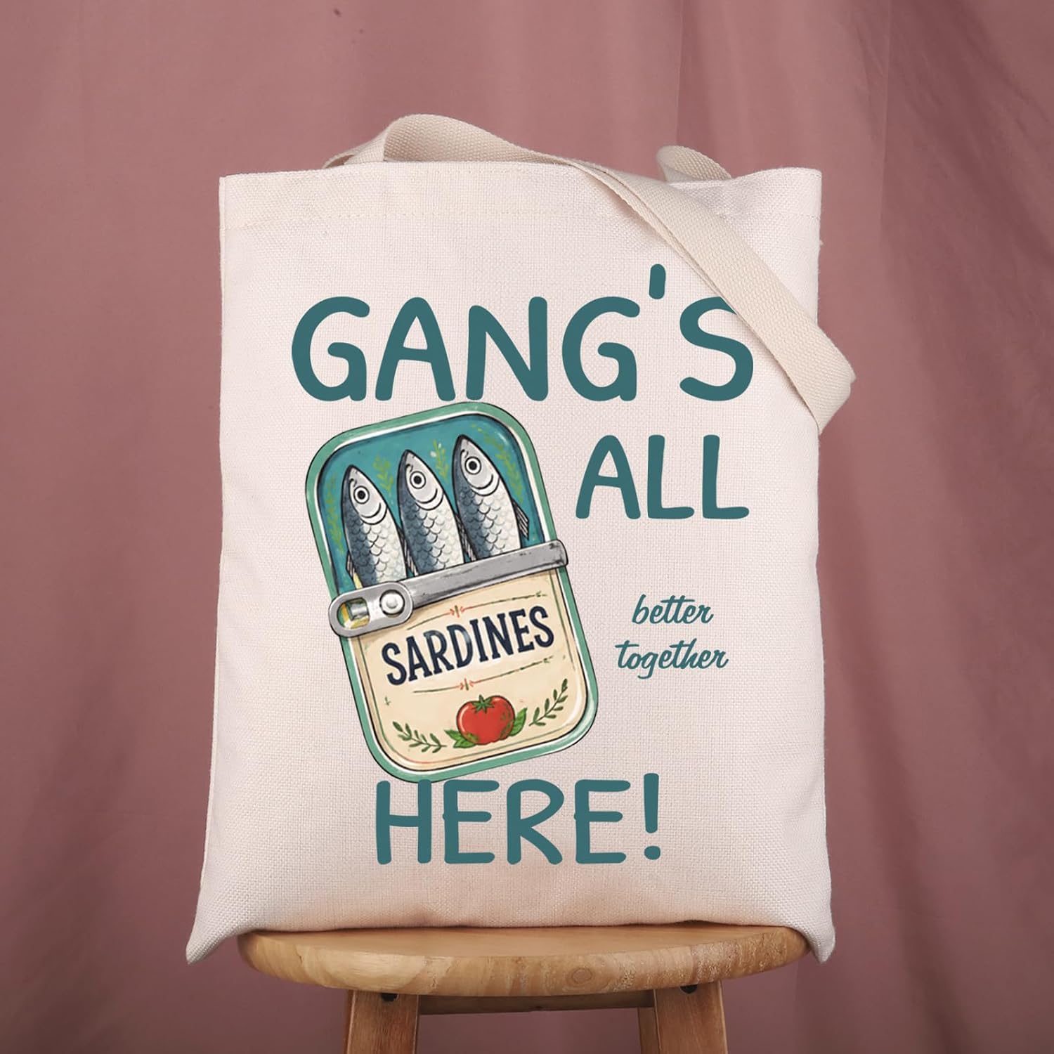 Gzrlyf Sardine Lover Gift Tinned Fish Tote Bag Canned Seafood Shopping Bag image 4