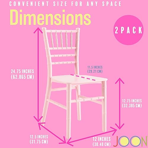 Miniatura 2 de JOON Paquete de 2 sillas Tiffany Chiavari para niños, 25 x 13 x 14.5 pulgadas, policarbonato, altura del asiento de 12.75 pulgadas, diseño elegante