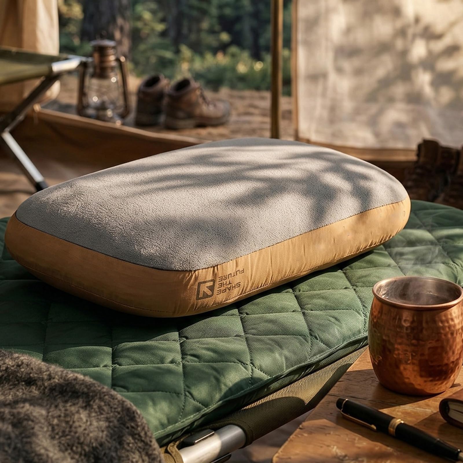 Almohadas ergonómicas de camping, espuma viscoelástica suave, cuello suave, rebote lento, peso ligero, portátil, almohadas cómodas para el cuello