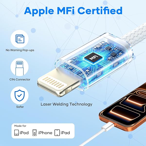 Cable USB C a Lightning para iPhone (2 Piezas, 1M+2M), Cable Lightning USB C [MFi Certificado] Cable i Phone Carga Rapida PD Transferencia de Datos 480 Mbit/s para iPhone 14/13/12/11, Blanco - 2