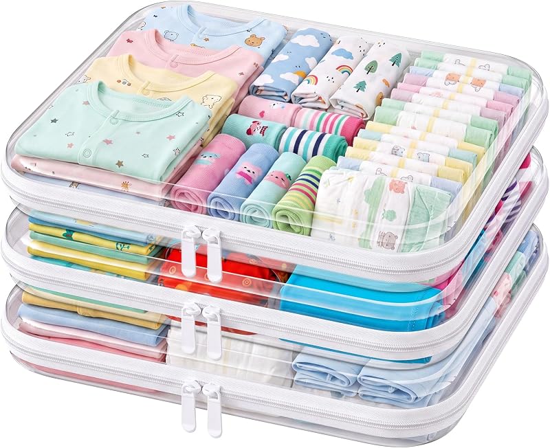 Viphope Pacote com 3 necessaires transparentes rígidas com zíper, 35,05 cm x 29,97 cm x 5,08 cm