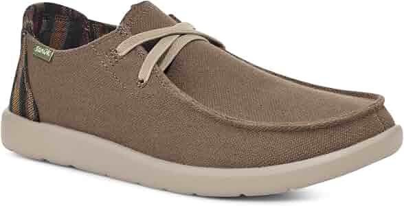 Zapatillas Sanuk Shaka Hombre - Lona Lavada, Suela IMEVA, Plantilla Viscoelástica, Cordones Elásticos
