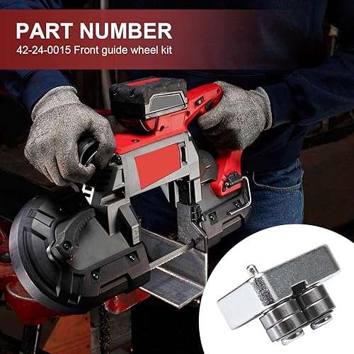 Miniatura 5 de 42-24-0015 Kit de rueda guía delantera para sierra de banda de corte profundo Milwaukee Fuel 32-20 (D51A), 6238-20 (D52A), 2729-22, 2729-20, 2729-21