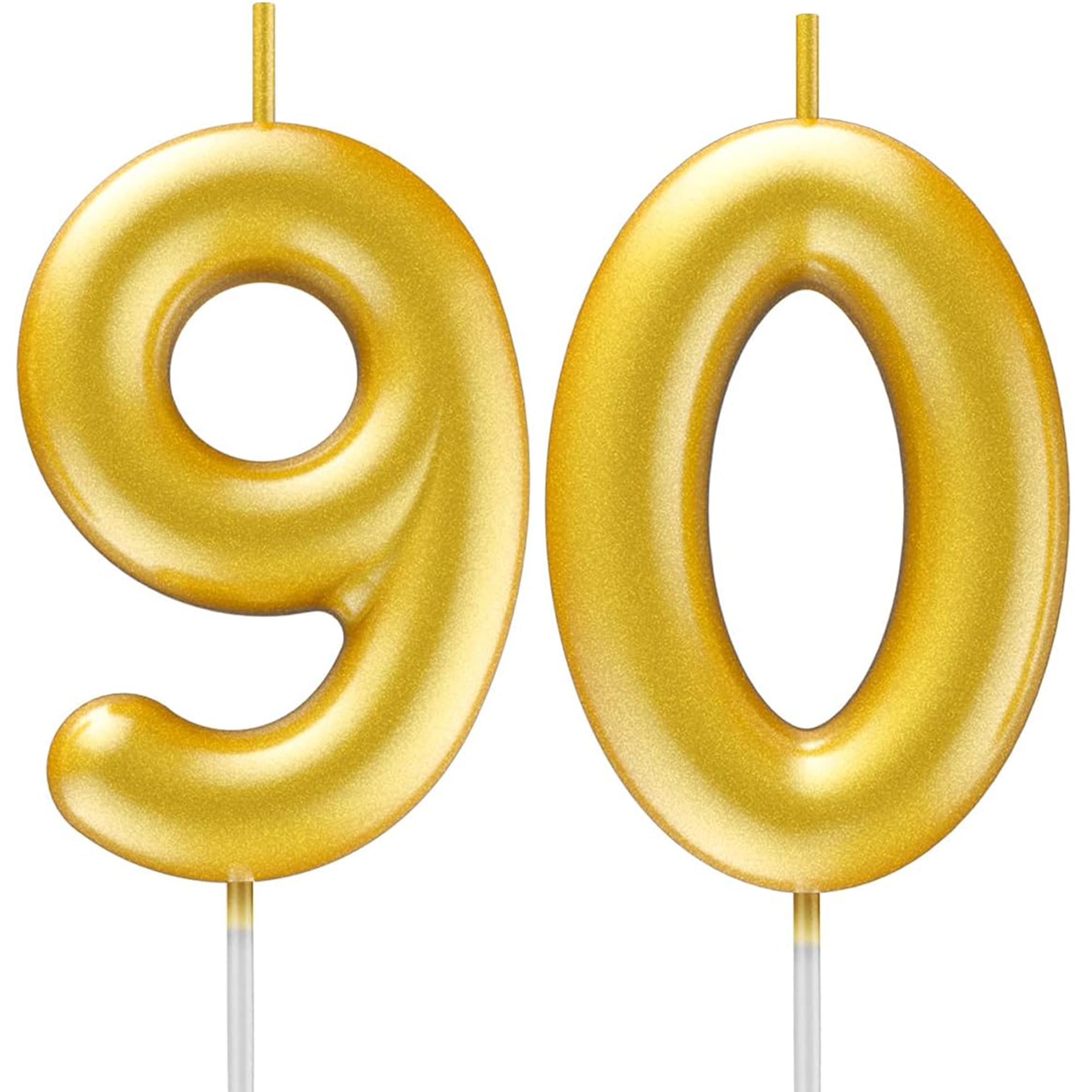 Toyventures Gold 90 90Th Birthday Candle Gold – Number 90 Cake Candle, 3D Candle For 90Th Birthday Cake Decoration