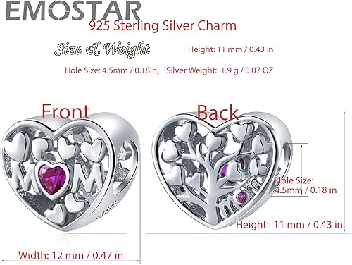 Miniatura 4 de Juego de dijes con texto en inglés "I Love You" para mujer, pulseras Pandora para mamá y la mejor mamá, juego de joyas en plata de ley 925, regalos