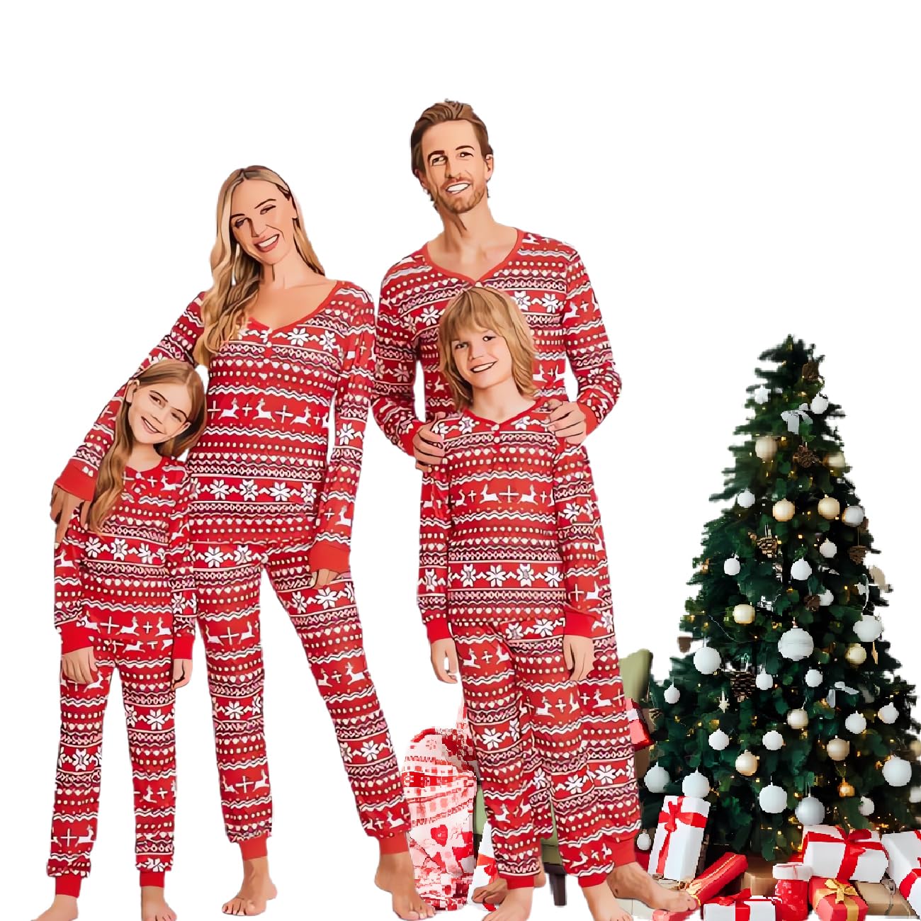 AUTOYSURChristmas Matching Outfits, Matching Family Sets Christmas  Sleepwear Kids' Family Matching Pajamas,Soft Long Sleeve Holiday  Sleepwear