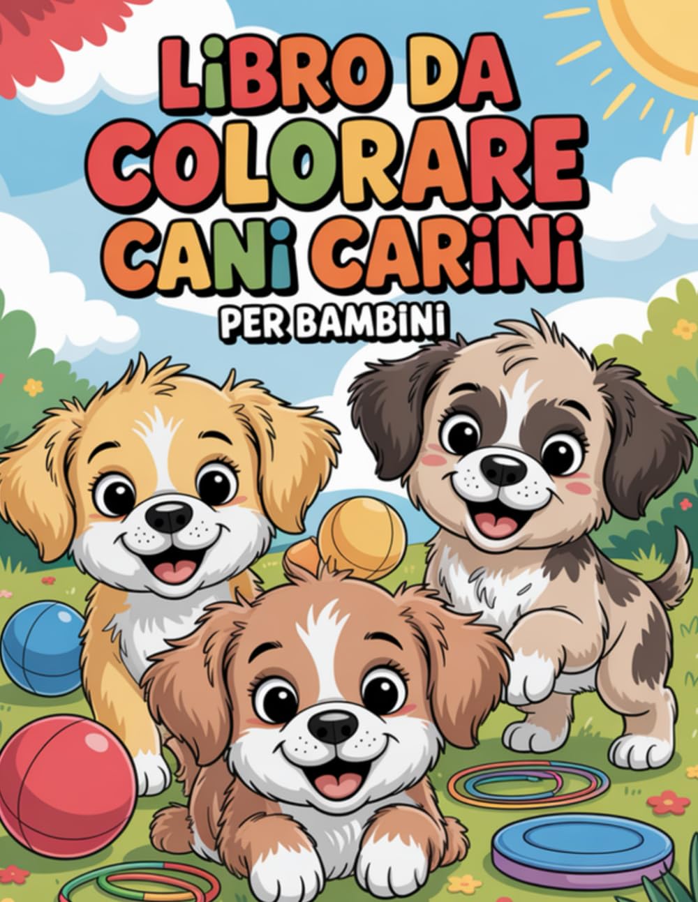 Libro da Colorare Cani Carini per Bambini: 70 illustrazioni adorabili e semplici di cuccioli da colorare, imparare e rilassarsi – pagine da colorare ... per bambini piccoli e in età prescolare