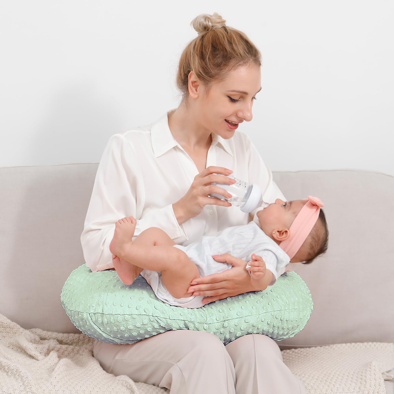 Funda de almohada de lactancia materna, ideal para mamás de lactancia materna, 100% algodón, gran regalo para baby shower