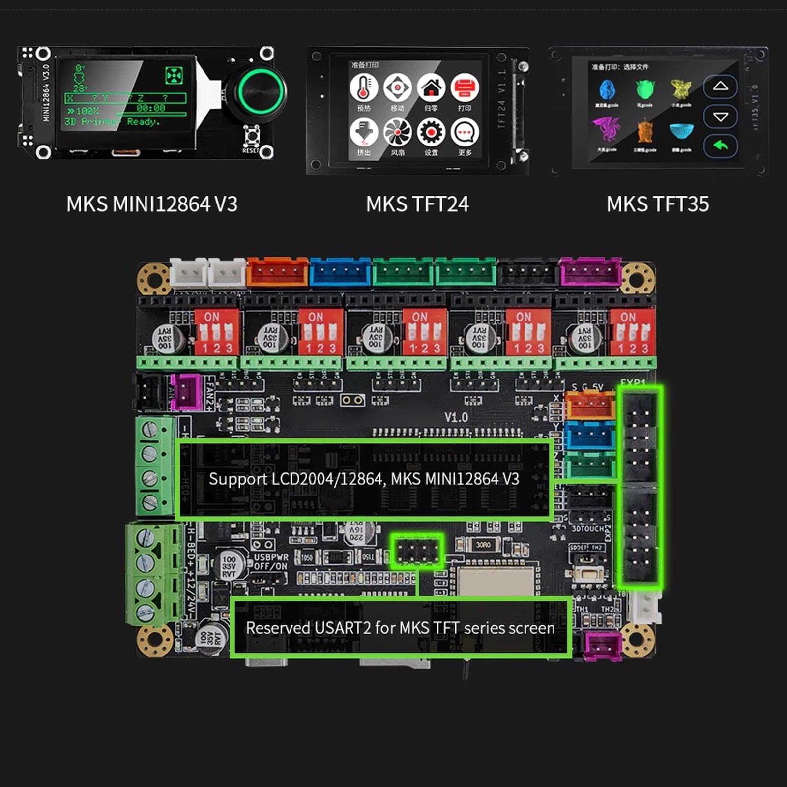 Amazon.com: MKS V1.0 3D Printer Control Board with Flash Storage