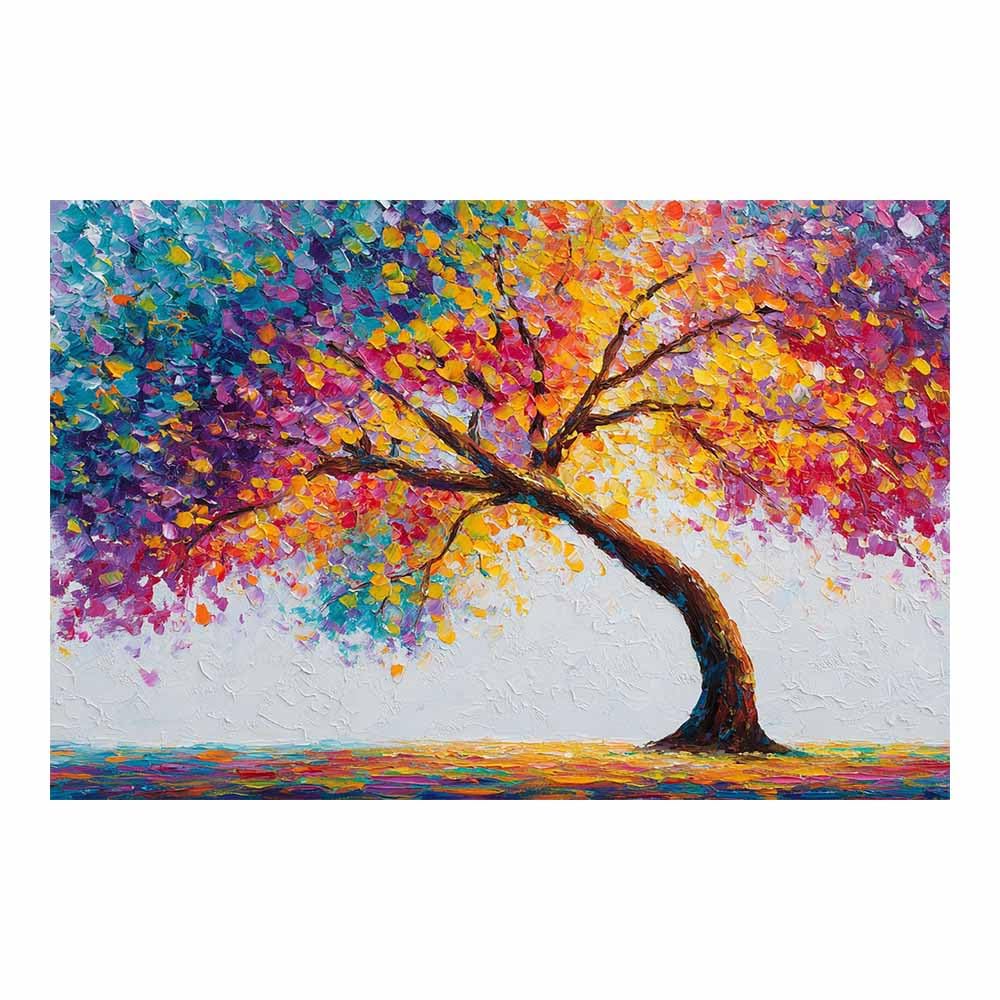 ZAMAEIU Tree of life wall art Colourful trees cluster abstract canvas wall, For Bathroom, Living Room, Bedroom, Office.Gift for Home Decor(multicolored)-80x120cm Unframed