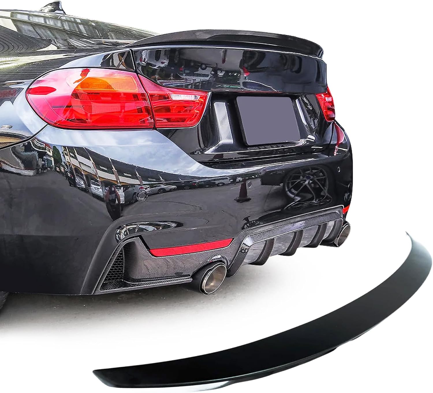 Rear Spoiler for BMW 4-Series F32 Coupe 2013-2020 Trunk Spoiler Wing Trunk Tail Rear Trunk Lid,Glossy Black Performance - MP Style