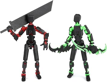 T13 Action Figure Set - 3D Printed with Weapon | Titan 13 Articulating | Dummy 13 Stick Titan T 13 Robo 13 Missions 13 Lucky 13 Lovers Assembled