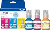 Brother Garrafas de tinta cor ciano, magenta e amarelo BTD100CL3PK