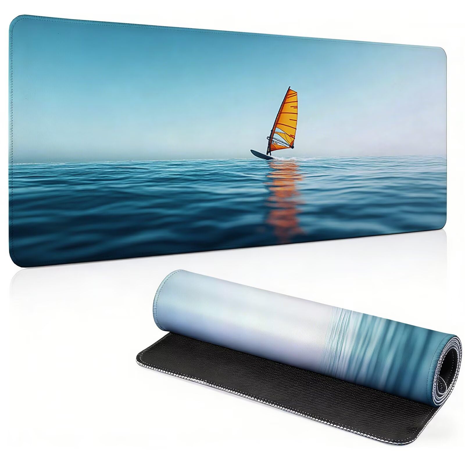 Tappetino Mouse Gaming, 1200x600mm Tappetino Mouse XXL Barca 0c0-145 | Mouse Pad Grande, Ottimizzato per i Sensori da Gioco, Migliora Precisione e Velocità, per Mac e PC, mare(2)