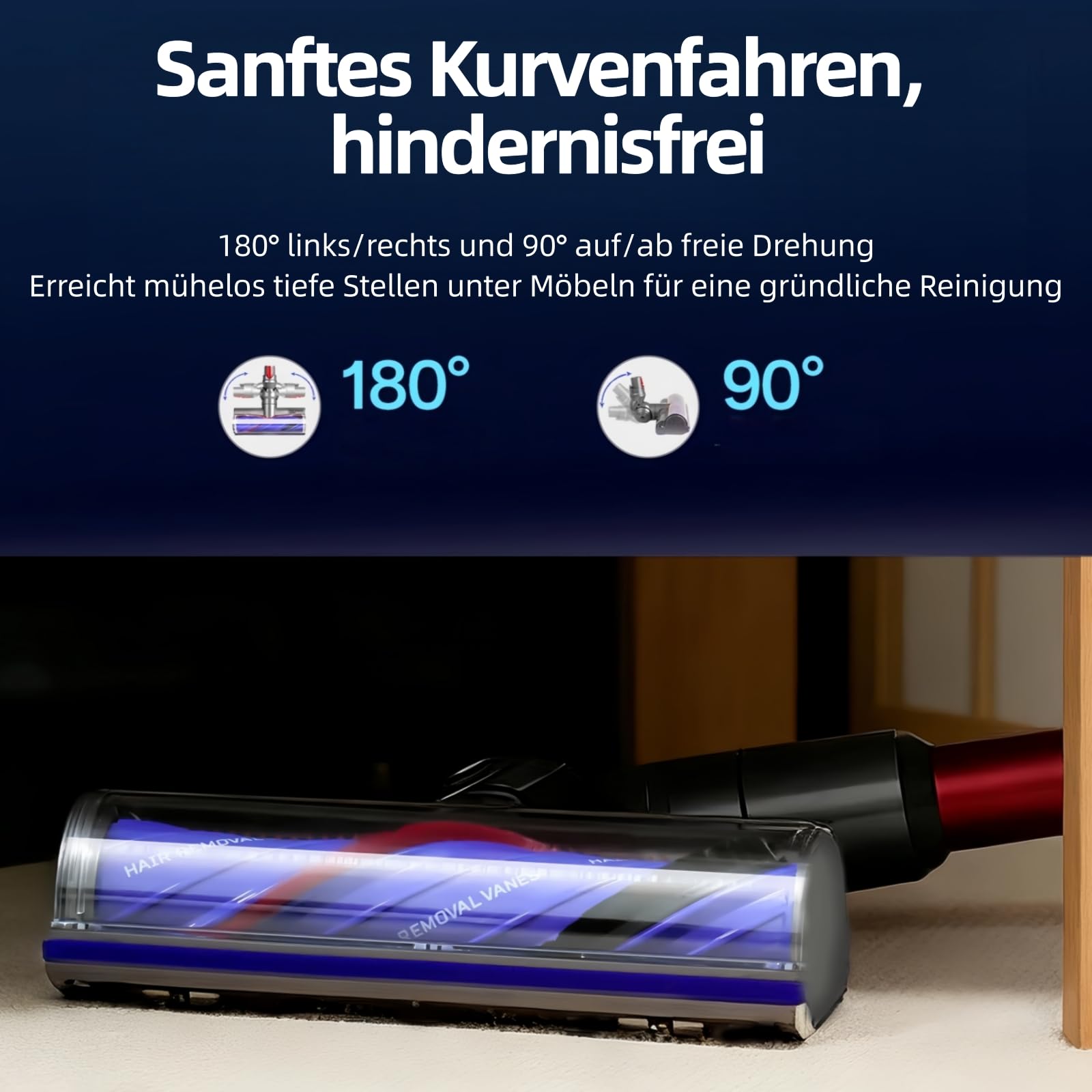 Anti-Verwicklungs Bodenbürste für Dyson V7 V8 V10 V11 V15 Staubsauger, TorqueDrive Motorhead Turbobürste Bodendüse mit Direktantrieb für Teppich & Hartboden, Zubehör Ersatzteile gegen Tierhaare