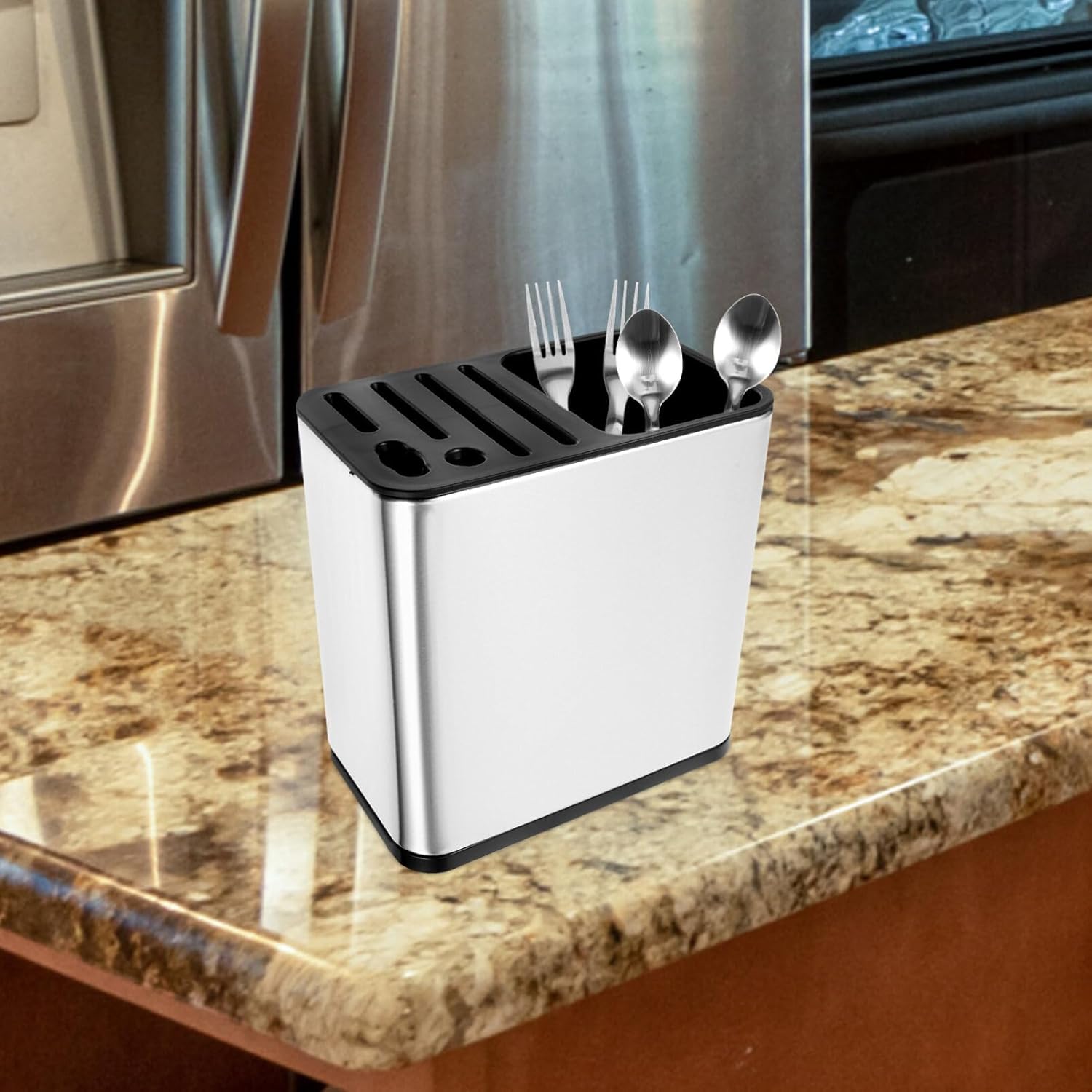 Kitchen Utensil Holder Chopstick Cutter and Drain Box Capacity Storage for Kitchen Gadgets Design for Spoons and Spatulas