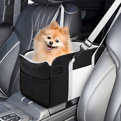 Small Dog Car Seat For Small Dogs Up To 9lbs - Foldable Booster Seat With Safety Leash & Storage Dog Car Seat Center Console